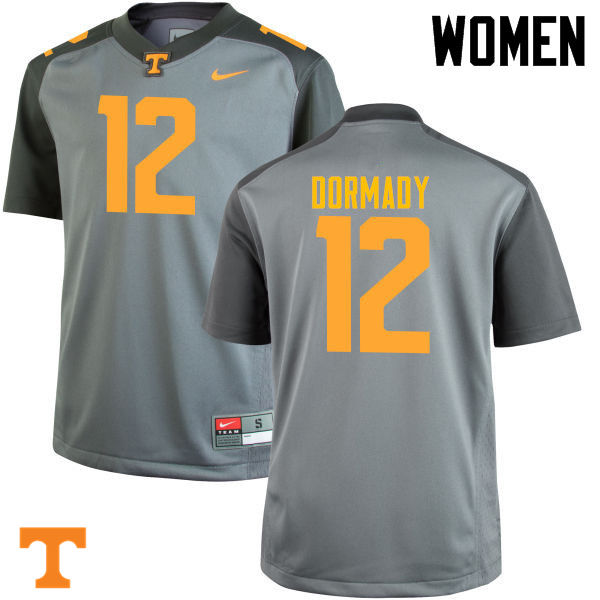 Women #12 Quinten Dormady Tennessee Volunteers College Football Jerseys-Gray - Click Image to Close